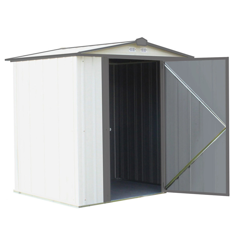 EZEE Shed, 6x5, Low Gable, 65 in walls, Cream and Charcoal Gray